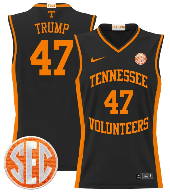 Donald Trump Jersey #47 Tennessee Vols 2024 Lightweight Basketball Black by My store basketball