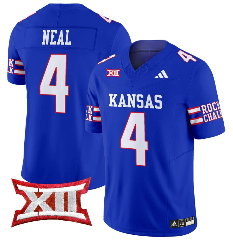 Devin Neal Jersey #4 Kansas Jayhawks 2024 Vapor College Football Vapor Limited Royal by My Store