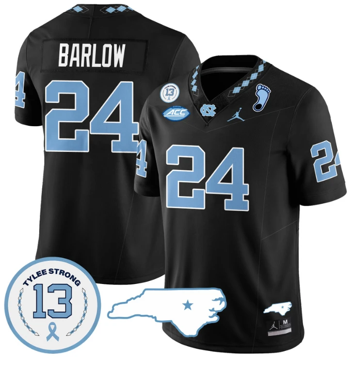 Darwin Barlow Jersey #24 North Carolina Tar Heels Vapor College Football Stitched Black by My Store
