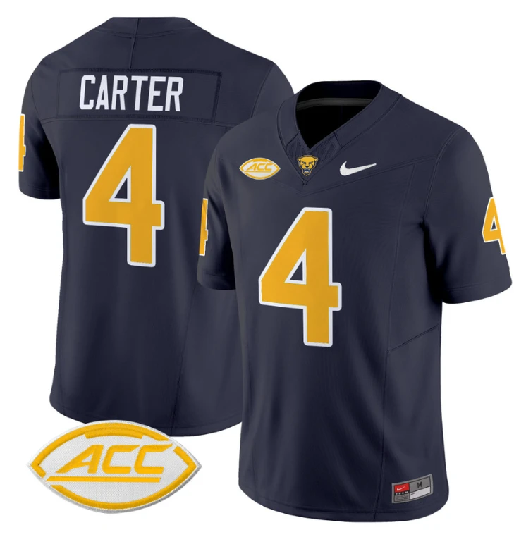 Daniel Carter Jersey #4 Pittsburgh Panthers Vapor Limited College Football Stitched Navy by My Store