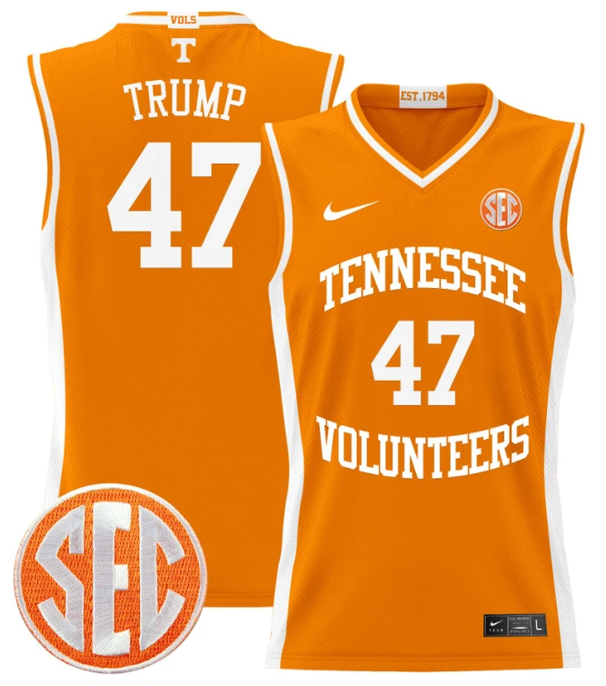Donald Trump Jersey #47 Tennessee Vols 2024 Lightweight Basketball Orange by My store basketball