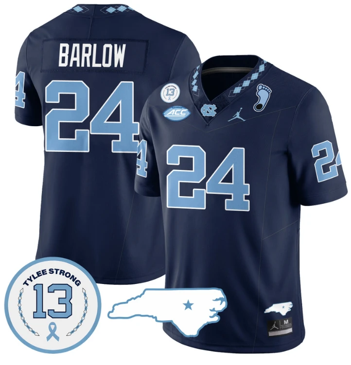 Darwin Barlow Jersey #24 North Carolina Tar Heels Vapor College Football Stitched Navy by My Store