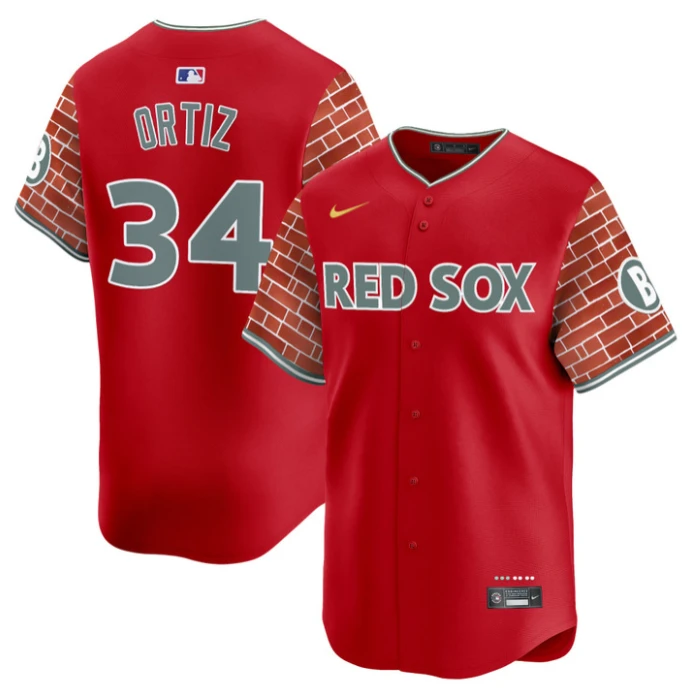 David Ortiz Jersey #34 Boston Red Sox 2025 Fenway Red Brick Style Vapor Premier Stitched Red by My Store
