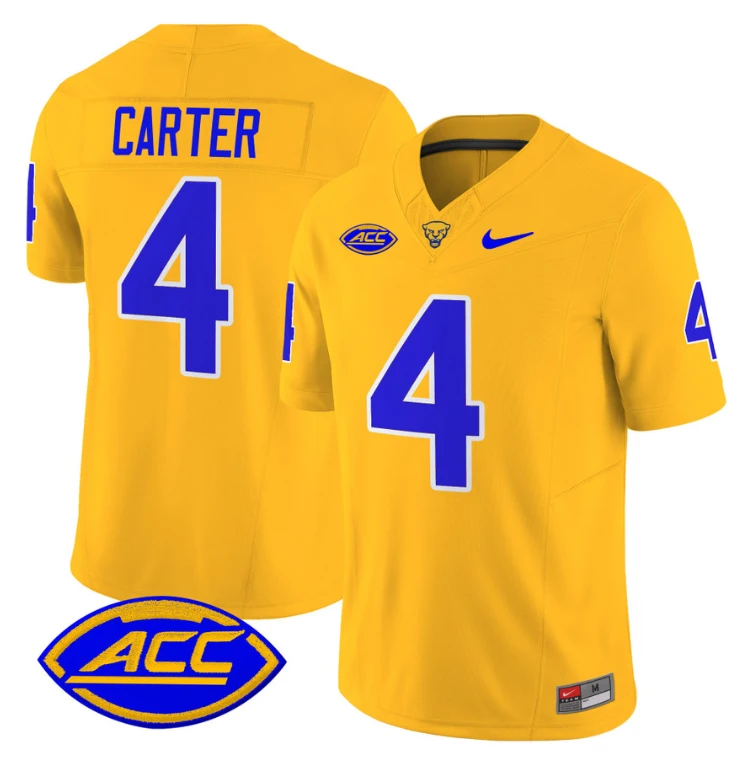 Daniel Carter Jersey #4 Pittsburgh Panthers Vapor Limited College Football Stitched Gold by My Store