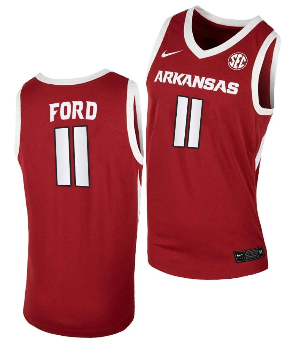 Derrian Ford Jersey Arkansas Razorbacks College Basketball #11 by My store basketball