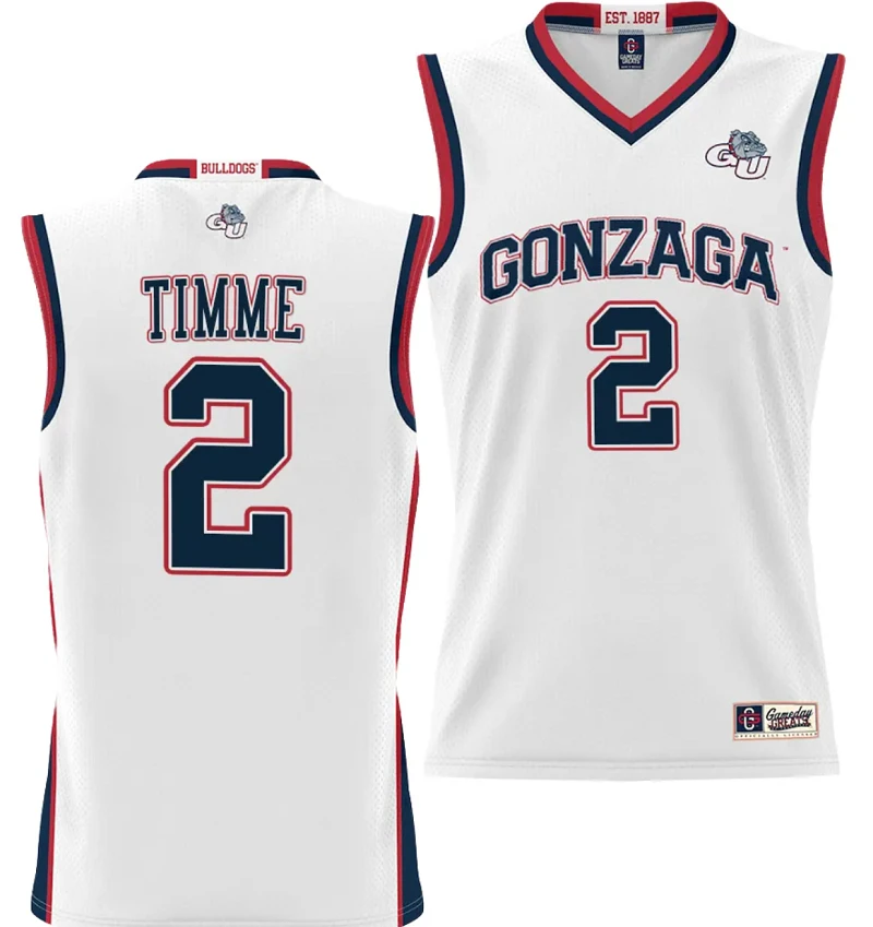 Drew Timme Jersey #2 Gonzaga Bulldogs NIL College Basketball Lightweight White by My store basketball