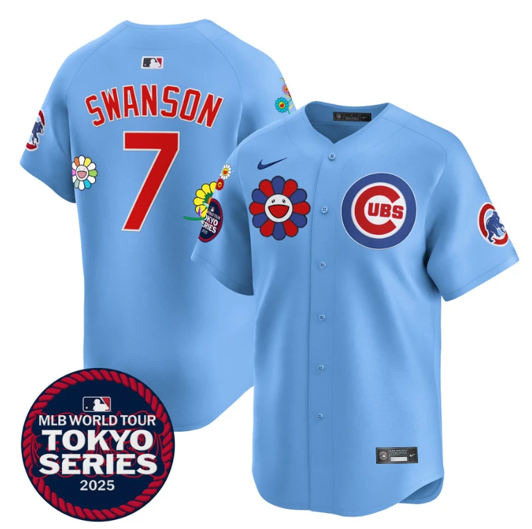 Dansby Swanson Jersey #7 Chicago Cubs Tokyo Series 2025 Vapor Premier Limited Stitched Blue by My Store