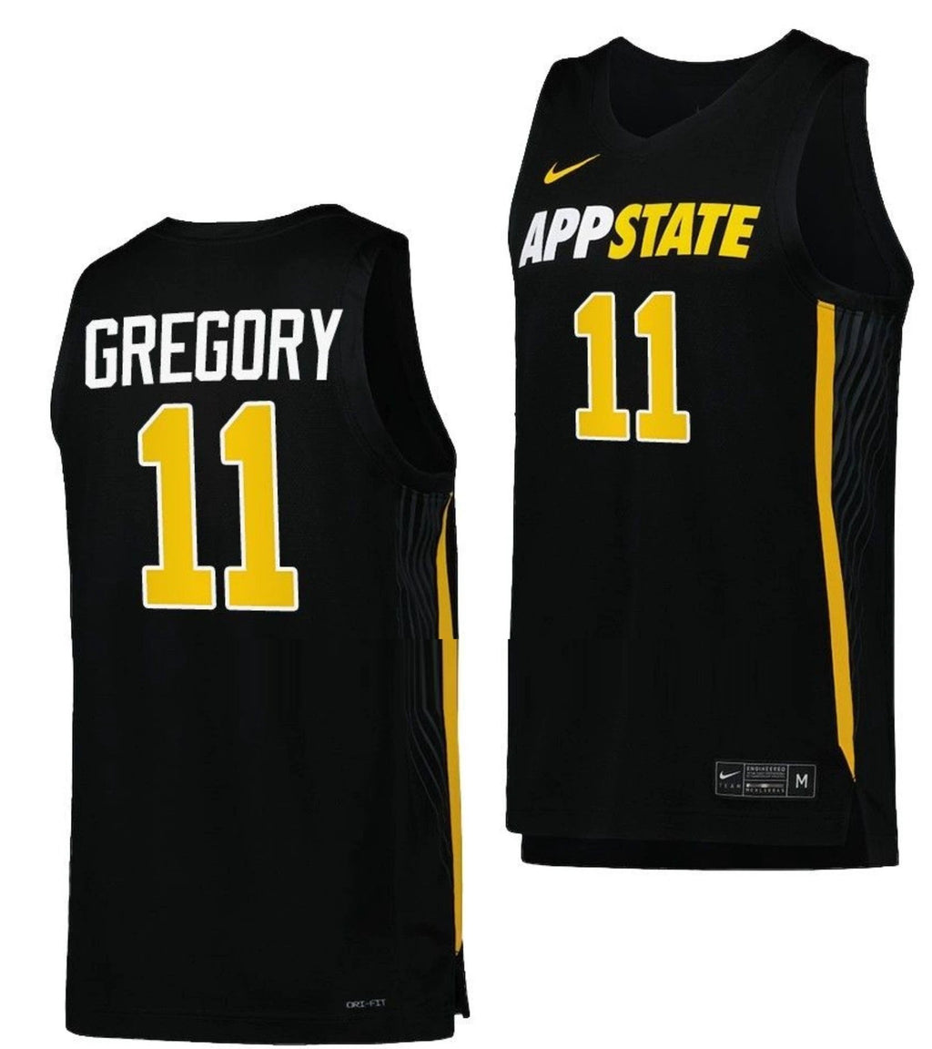Donovan Gregory Jersey Appalachian State Mountaineers College Basketball Black #11 by My store basketball