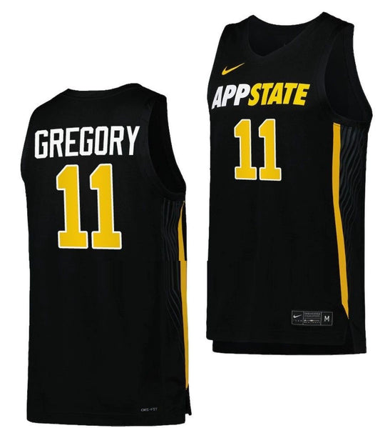 Donovan Gregory Jersey Appalachian State Mountaineers College Basketball Black #11 by My store basketball