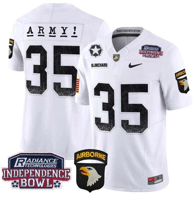 Doc Blanchard Jersey #35 Army Black Knights Independence Bowl Patch White by My Store