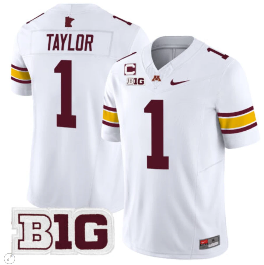 Darius Taylor Jersey #1 Minnesota Golden Gophers Vapor Limited Football White by My Store