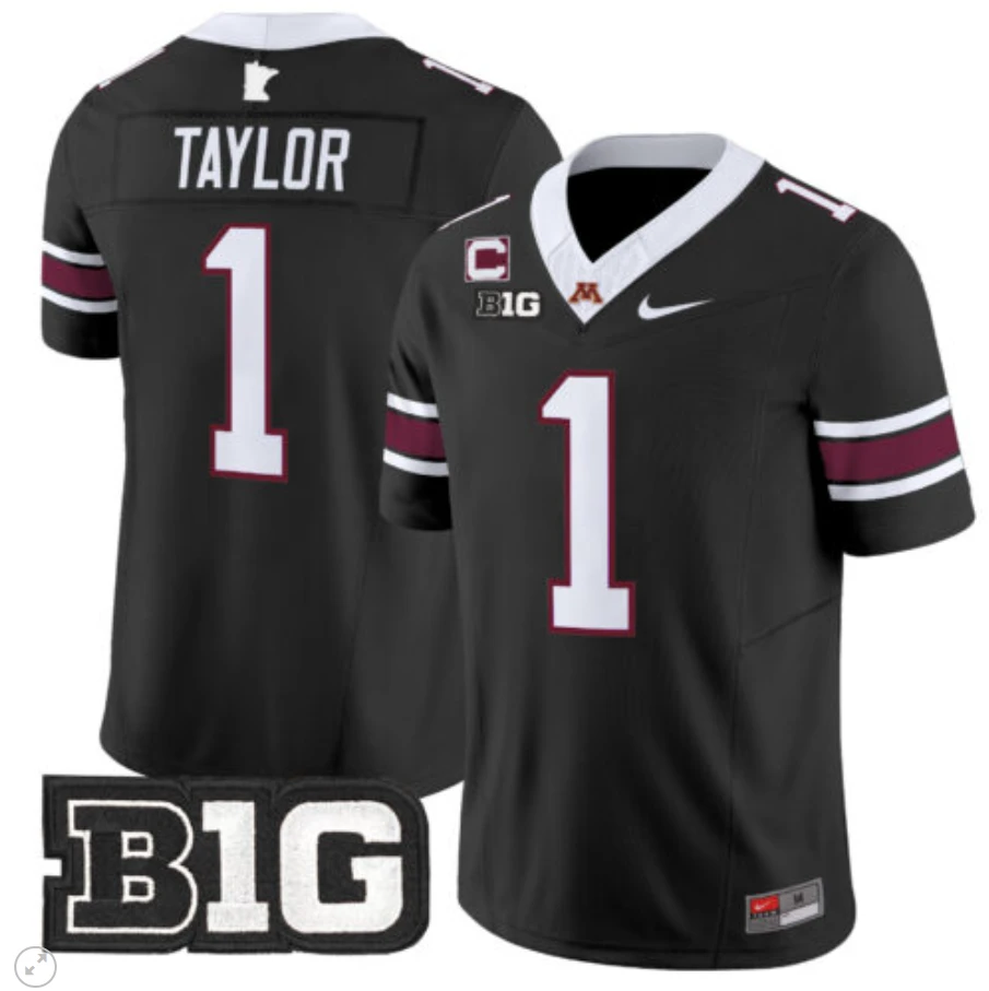 Darius Taylor Jersey #1 Minnesota Golden Gophers Vapor Limited Football Black by My Store