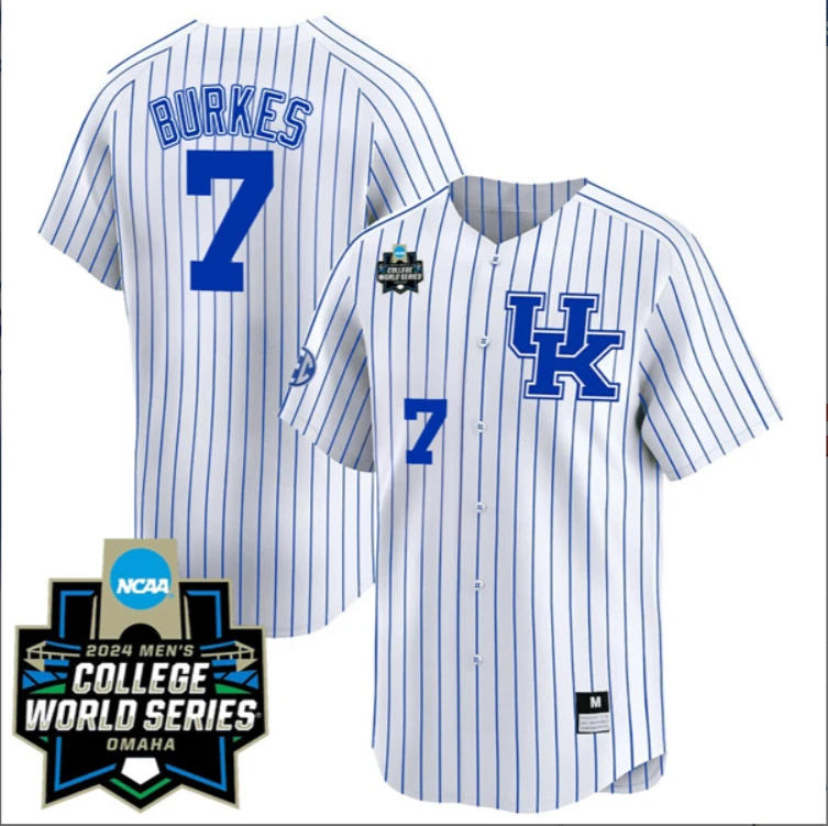 Devin Burkes Kentucky Wildcats College Baseball World Series Jersey – Pinstripe by My Store