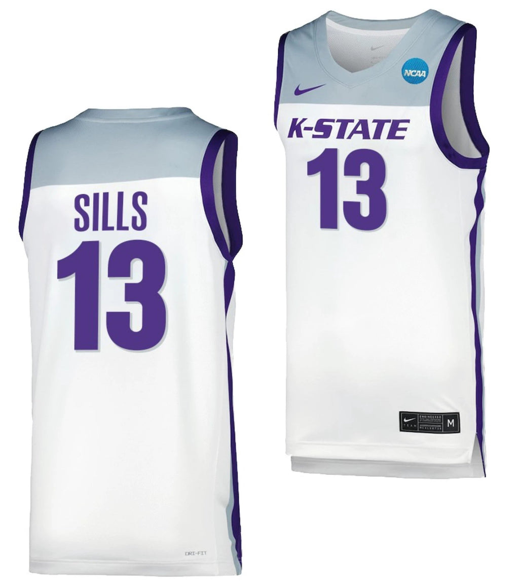 Desi Sills Jersey Kansas State Wildcats College Basketball 2023 NCAA March Madness White #13 by My store basketball