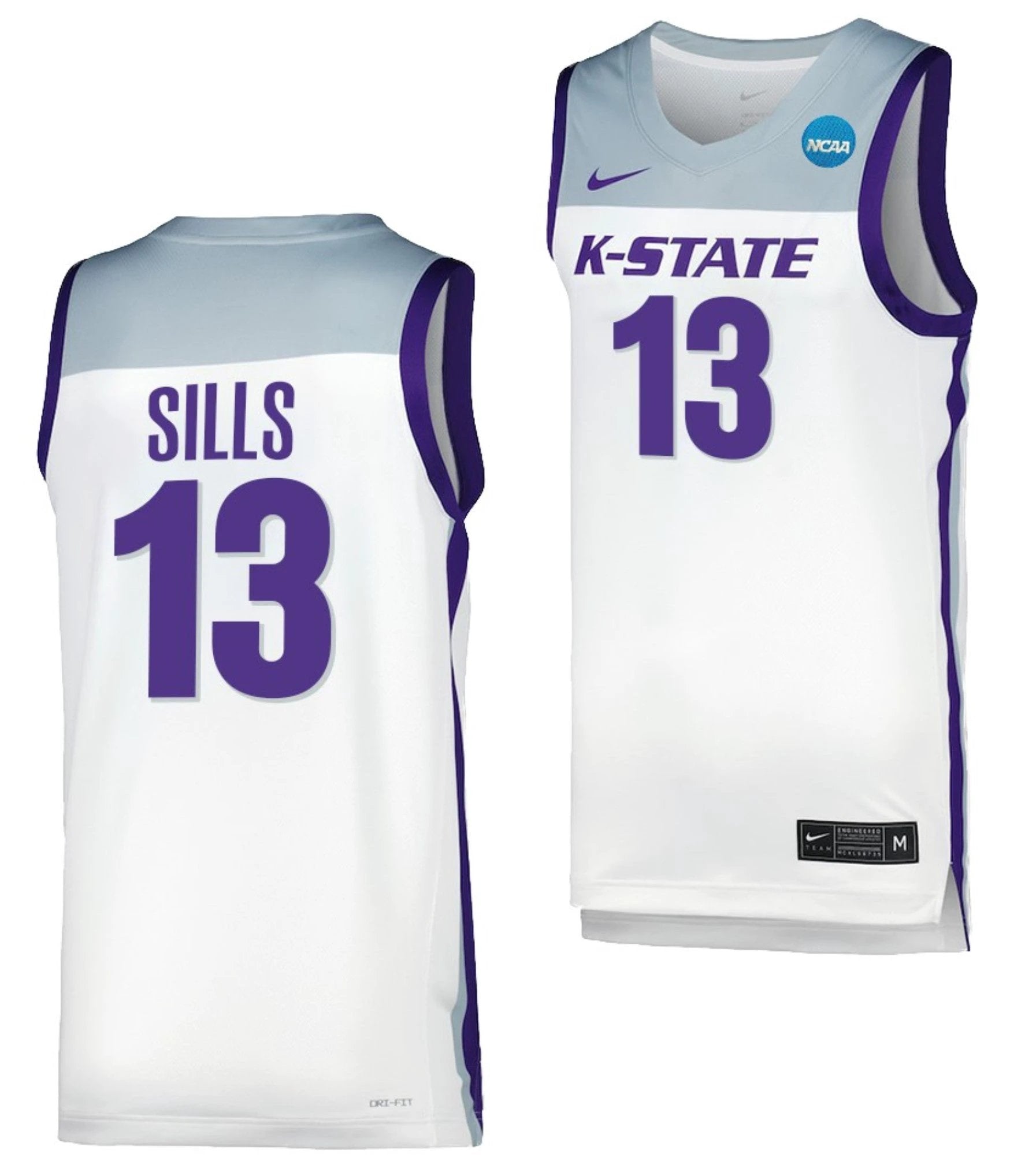 Desi Sills Jersey Kansas State Wildcats College Basketball 2023 NCAA March Madness White #13 by My store basketball
