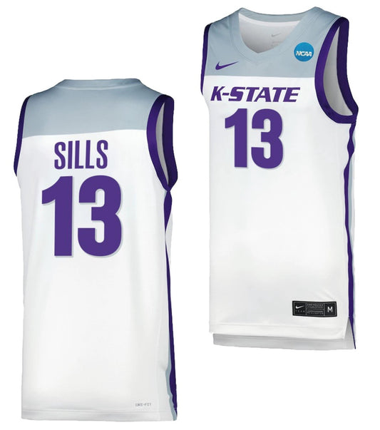 Desi Sills Jersey Kansas State Wildcats College Basketball 2023 NCAA March Madness White #13 by My store basketball