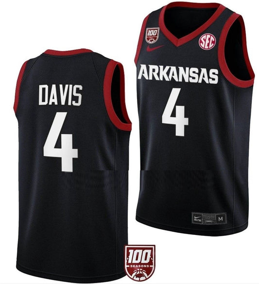 Davonte Davis Jersey Arkansas Razorbacks College Basketball 100 Season #4 by My store basketball