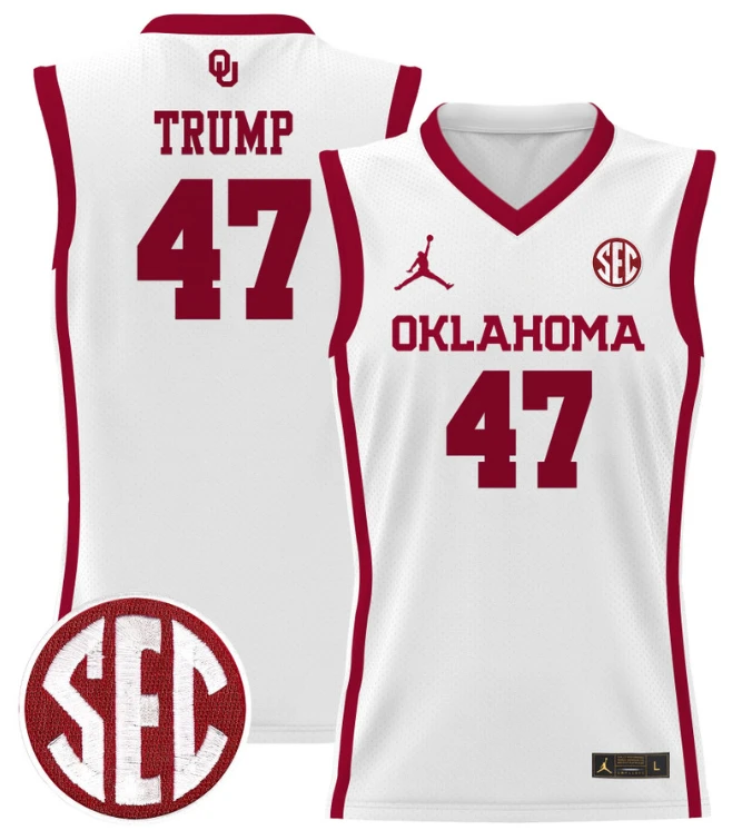 Donald Trump Jersey #47 Oklahoma Sooners 2024 Lightweight Basketball White by My store basketball