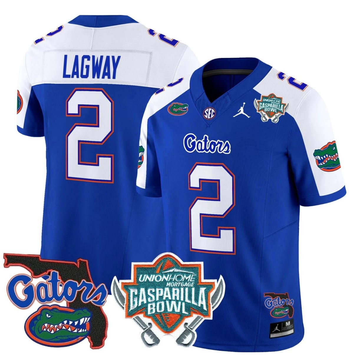 DJ Lagway Jersey #2 Florida Gators 2025 Gasparilla Bowl Patch Royal Alternate by My Store