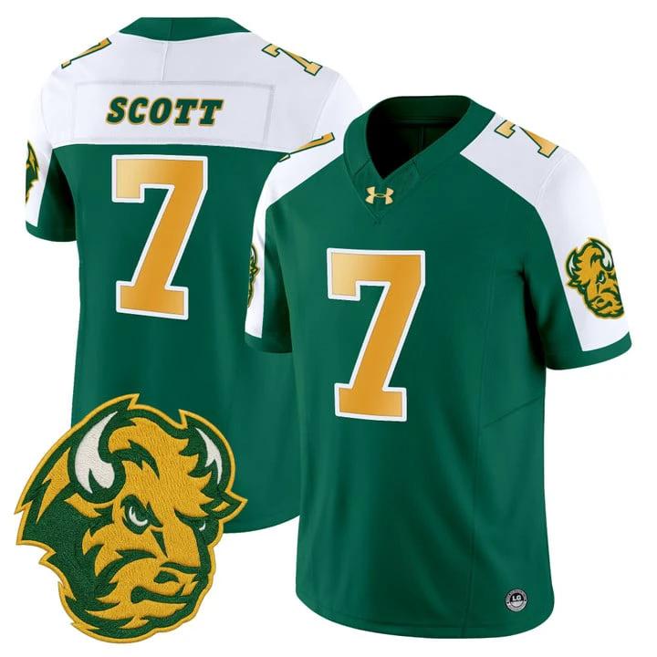DJ Scott Jersey #7 North Dakota State Bison Vapor Limited Stitched Green Alter by My Store NCAA Football Jerseys