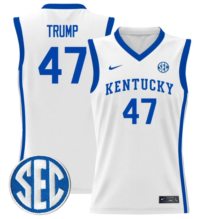 Donald Trump Jersey #47 Kentucky Wildcats Lightweight Basketball White by My store basketball