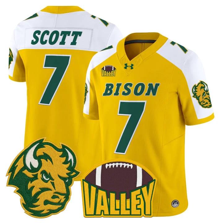 DJ Scott Jersey #7 North Dakota State Bison 2025 Limited Stitched by My Store NCAA Football Jerseys