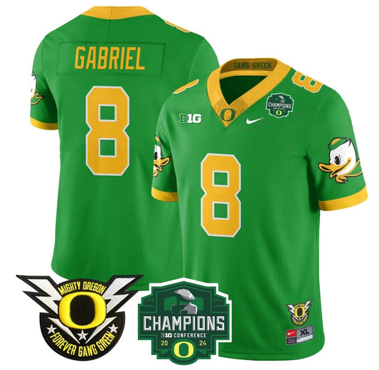 Dillon Gabriel Jersey #8 Oregon Ducks 2024 Big Ten Champions Football Green by My Store