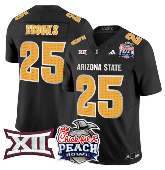 DeCarlos Brooks Jersey #25 Arizona State Sun Devils 2025 Peach Bowl Black by My Store