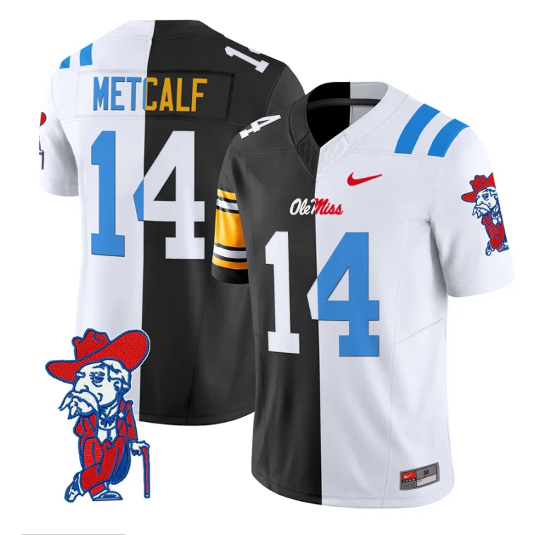 DK Metcalf Jersey #14 Ole Miss Rebels Split Vapor Limited All Stitched by My Store NCAA Football Jerseys
