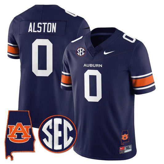 Damari Alston Jersey #0 Auburn Tigers Alabama Patch Vapor Stitched Navy by My Store NCAA Football Jerseys