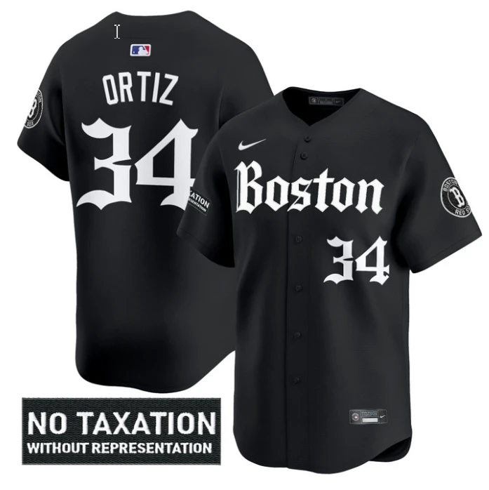 David Ortiz Jersey #34 Boston Red Sox Retro Newspaper Edition Vapor Premier Limited Stitched Black by My Store