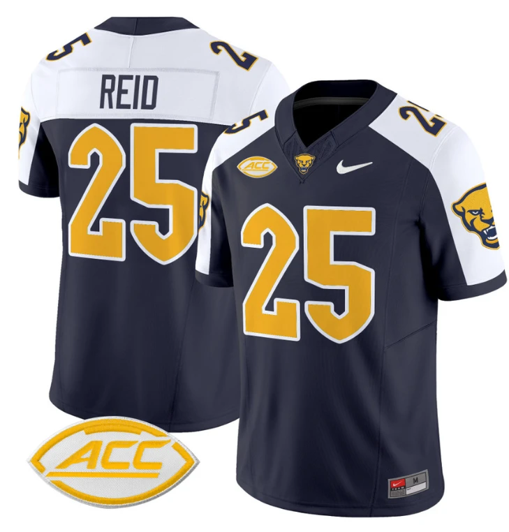 Desmond Reid Jersey #25 Pittsburgh Panthers Vapor Limited College Football Stitched Navy Alternate by My Store