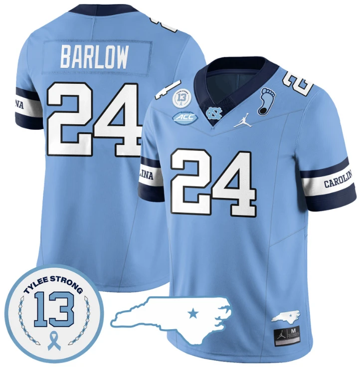Darwin Barlow Jersey #24 North Carolina Tar Heels Vapor College Football Stitched Alternate White by My Store