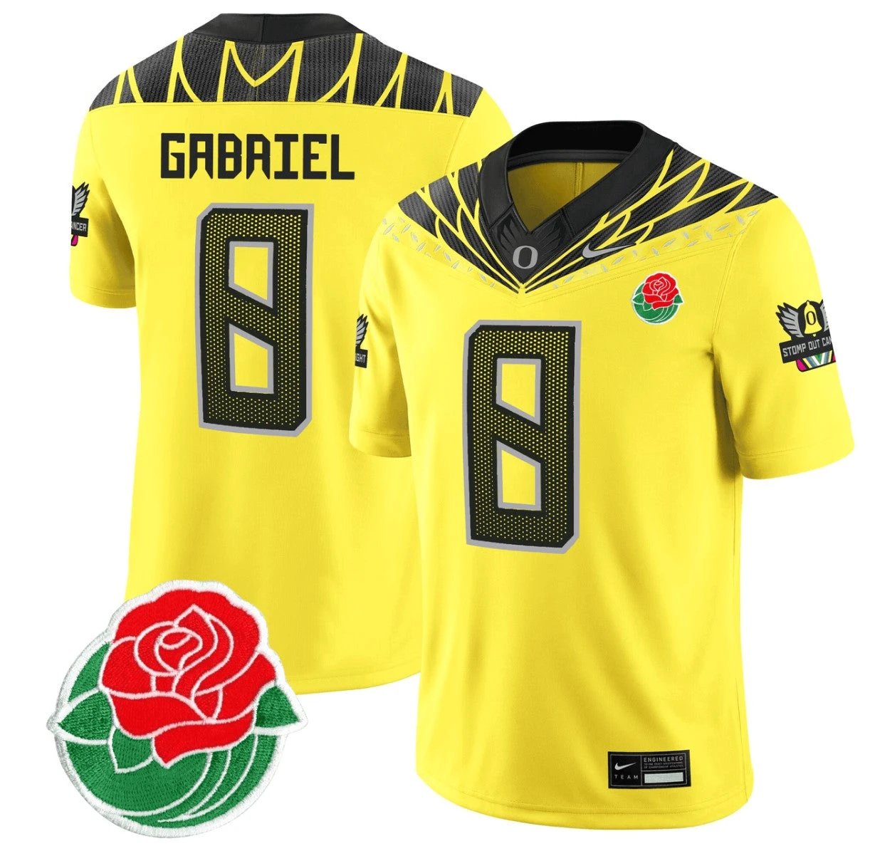 Dillon Gabriel Jersey #8 Oregon Ducks Rose Bowl Patch Vapor Football Yellow by My Store