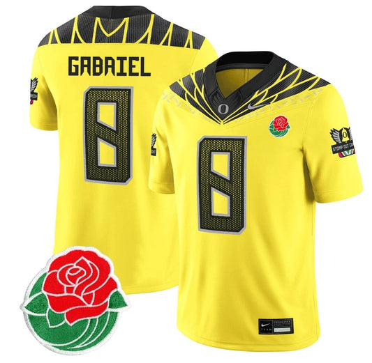 Dillon Gabriel Jersey #8 Oregon Ducks Rose Bowl Patch Vapor Football Yellow by My Store
