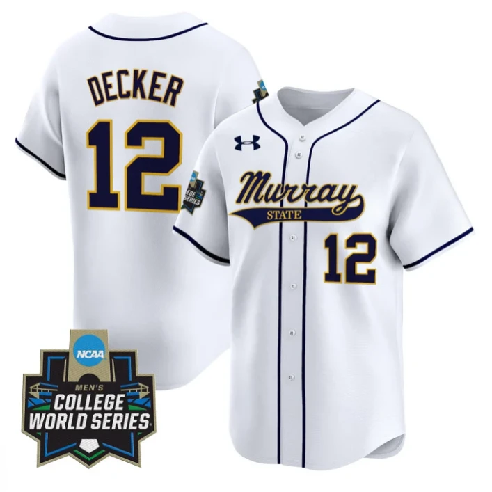 Dominic Decker Jersey #12 Murray State Racers 2025 World Series Stitched White by My Store