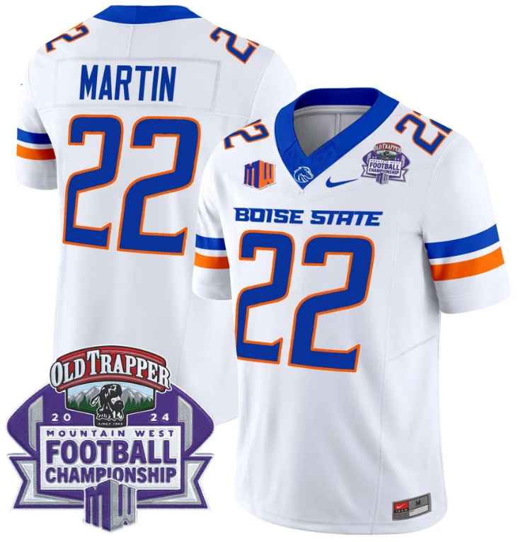Doug Martin Jersey #22 Boise State Broncos 2024 Championship Vapor White by My Store