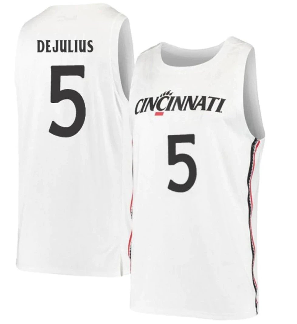 David DeJulius Jersey Cincinnati Bearcats College Basketball White #5 by My store basketball