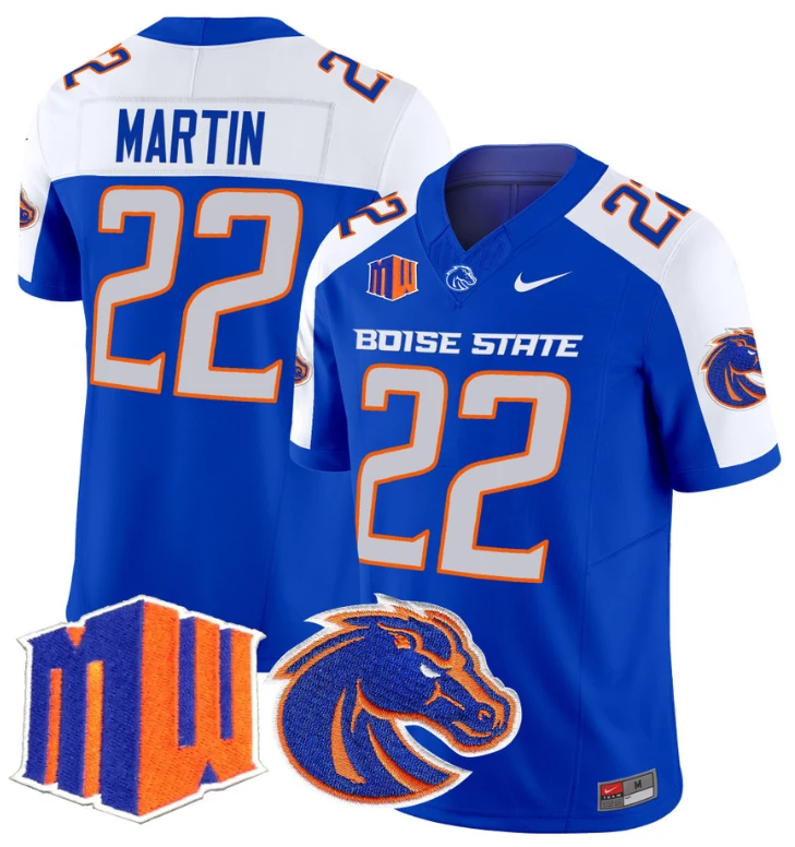 Doug Martin Jersey #22 Boise State Broncos Vapor Limited College Football Stitched Royal Alternate by My Store