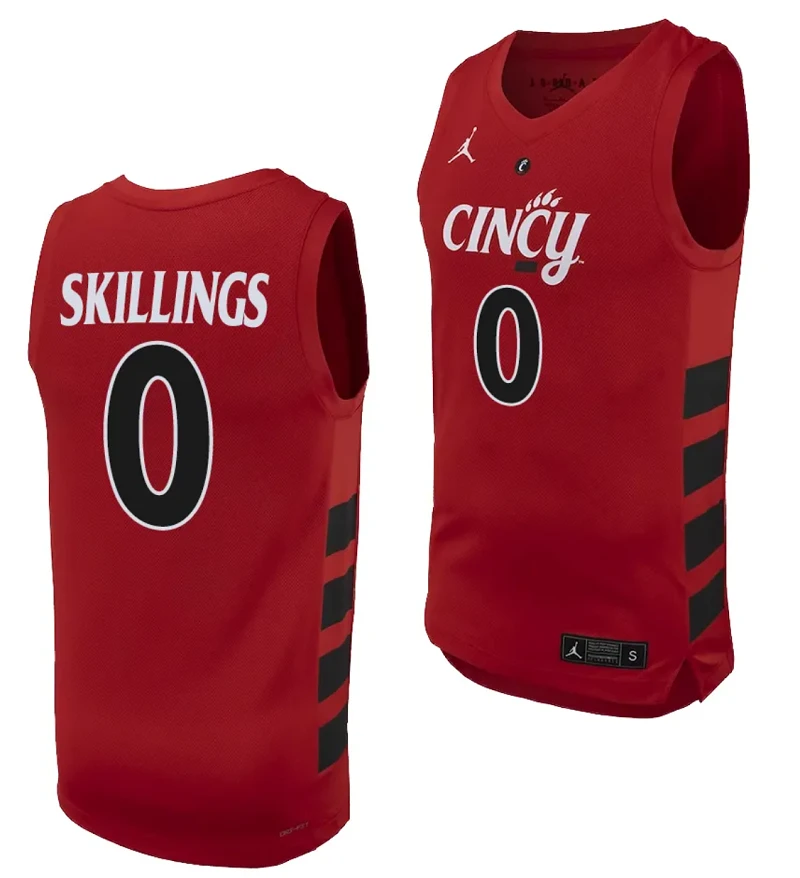 Daniel Skillings Jersey #0 Cincinnati Bearcats College Basketball Replica 2023-24 Red by My store basketball