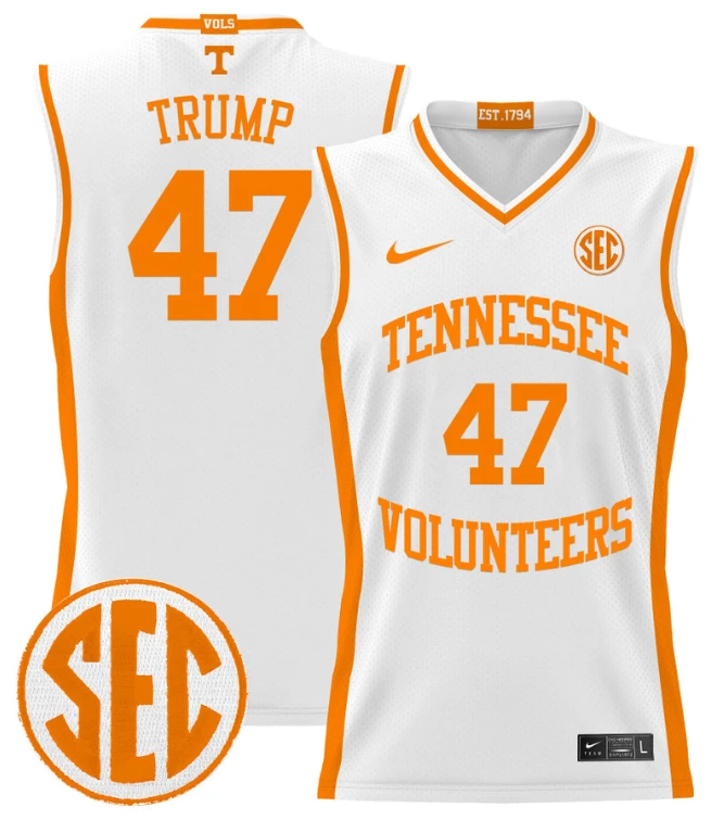 Donald Trump Jersey #47 Tennessee Vols 2024 Lightweight Basketball White by My store basketball