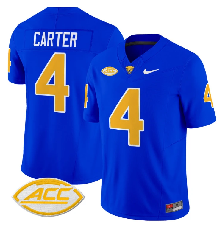 Daniel Carter Jersey #4 Pittsburgh Panthers Vapor Limited College Football Stitched Royal by My Store