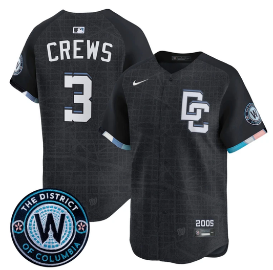 Dylan Crews Jersey #3 Washington Nationals 2025 City Connect Vapor Premier Limited Stitched Navy by My Store