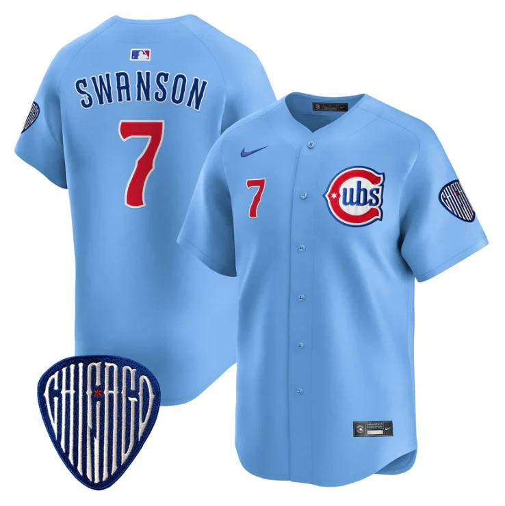 Dansby Swanson Jersey #7 Chicago Cubs Blue Alternate Vapor Premier Limited Stitched Blue by My Store