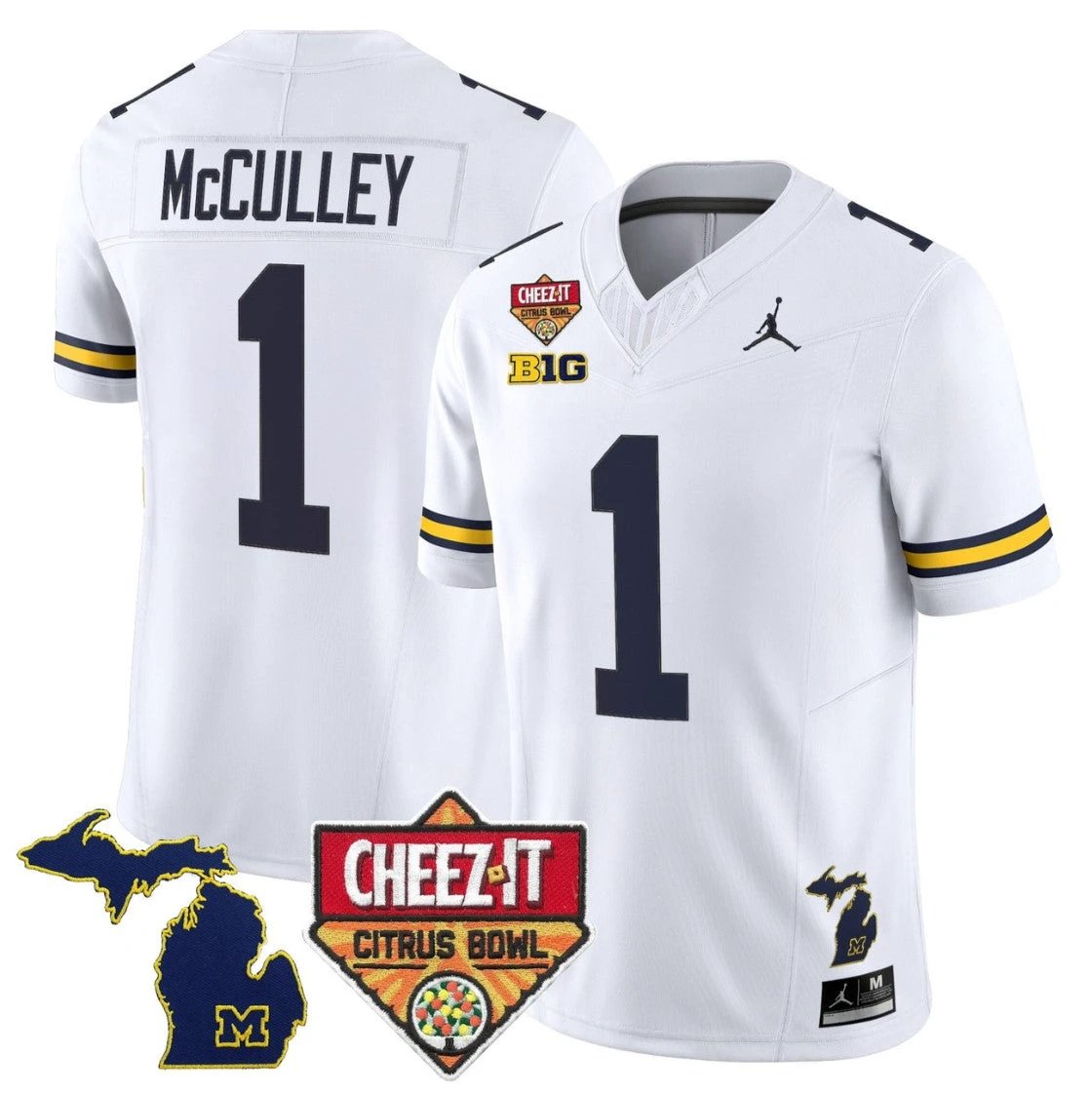 Donaven McCulley Jersey #1 Michigan Wolverines 2025 Cheez-It Citrus Bowl by My Store NCAA Football Jerseys