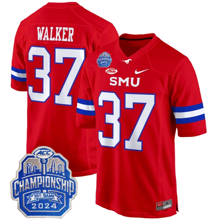 Doak Walker Jersey #37 SMU Mustangs 2024 ACC Championship Patch Red by My Store