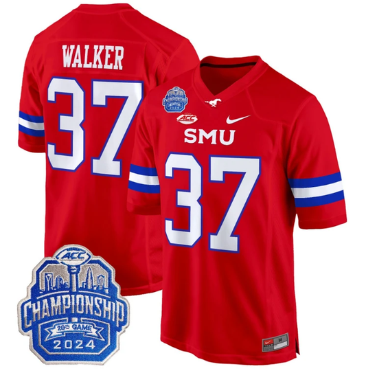 Doak Walker Jersey #37 SMU Mustangs 2024 ACC Championship Patch Red by My Store