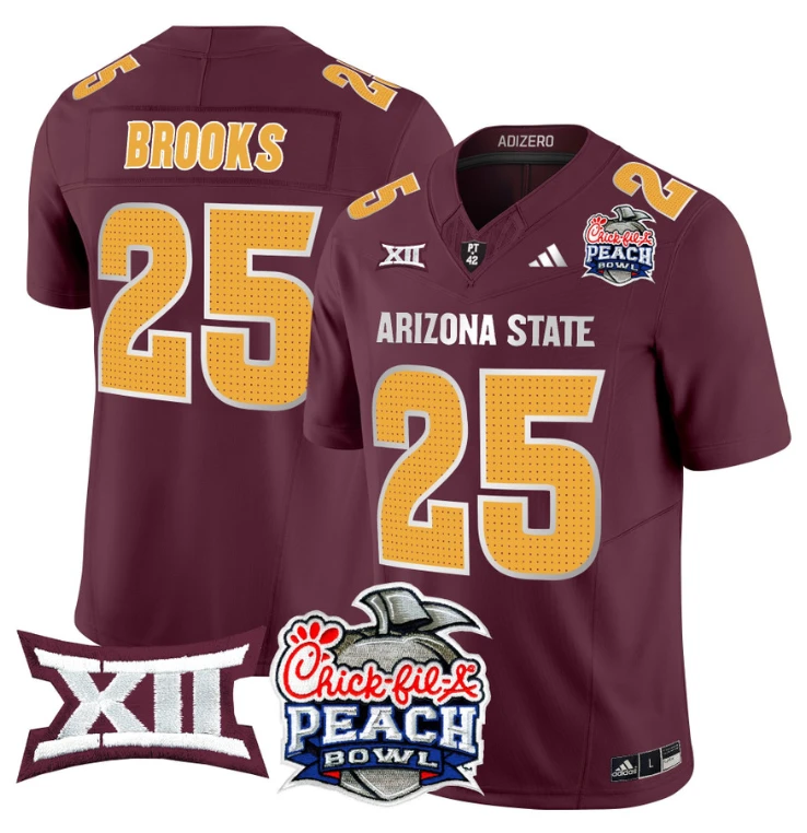 DeCarlos Brooks Jersey #25 Arizona State Sun Devils 2025 Peach Bowl Maroon by My Store