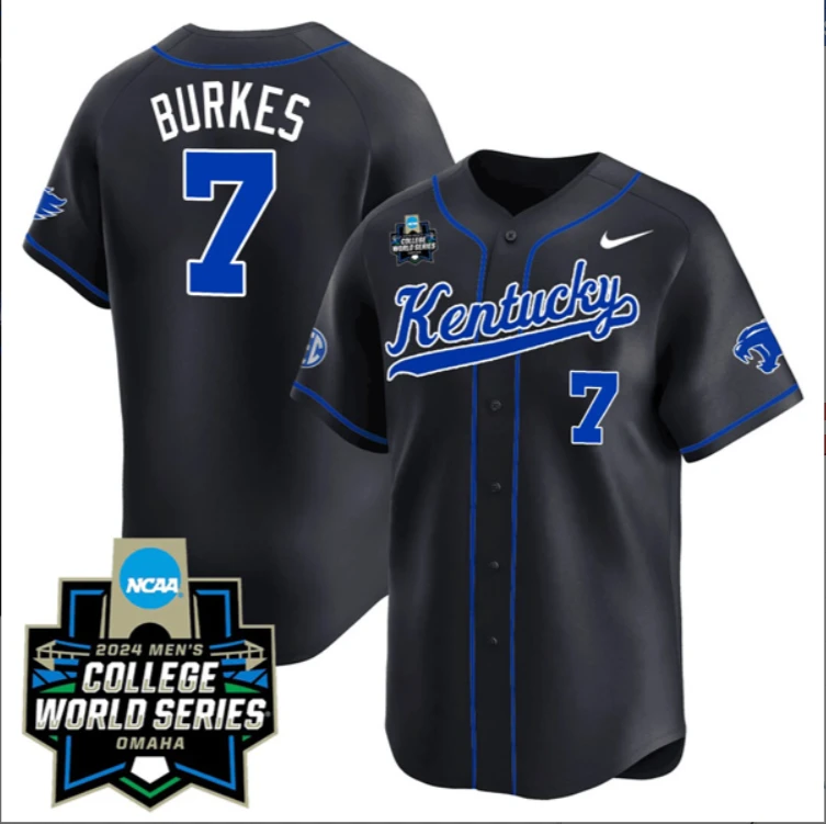 Devin Burkes Kentucky Wildcats College Baseball World Series Jersey – Black by My Store