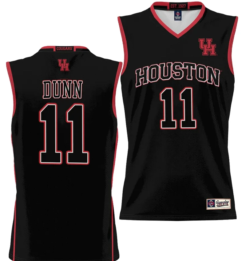 Damian Dunn Jersey #11 Houston Cougars NIL College Basketball Lightweight Black by My store basketball